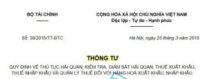 Điều 23 Thông tư 38/2015 TT-BTC